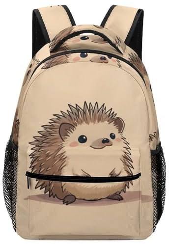 VesFy Niedlicher Igel Freizeitrucksack Tier Kinder Schultasche Daypack Buchtasche RucksäCke FüR Jungen Und MäDchen One Size