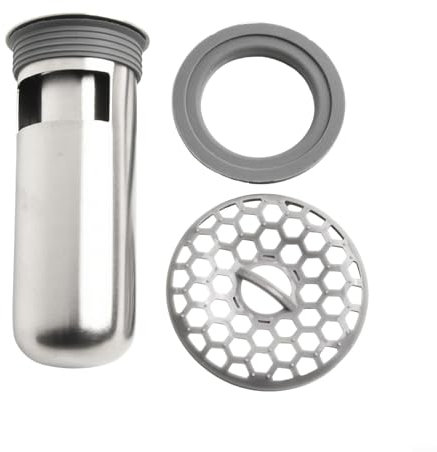 Feegow Tappo anti-odore per scarico del pavimento della doccia, filtro antiodore, in acciaio inox 304, per bagno, raccoglicapelli per balcone, lavello della cucina (L)