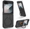 YINLAI für Samsung Galaxy Z Flip6 5G Hülle Kompatibel mit MagSafe mit Ständer,HandyHülle Magnetisch mit 360° Ring Translucent Matt Stoßfest Case Schutzhülle für Samsung Galaxy Z Flip5 6.7,Schwarz