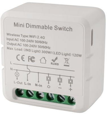 Pqahffowr 1 PCS Tuya WiFi Smart Dimmer Switch Module Luci A LED Interruttore Dimmerabile Supporta il Controllo A 2 Vie Lavora con per Home