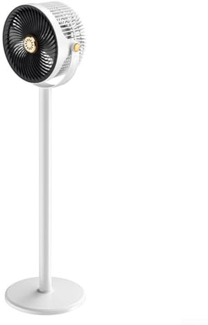 Ventilateur sur pied portable, 4000 mAh, sans fil, télescopique et pliable pour extérieur, cour, plage, voyage, chambre (blanc gris)