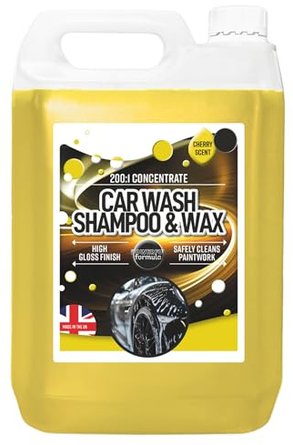 2.5 Litres Car Wash & Wax Shampoo Concentrate Protective Detailing Cleaner Care Vehicle Cleaning Soap Instantly Removes Dirt Road Grime Streak High Gloss Finish (1 x 2.5 Litre)