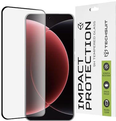 Techsuit Displayschutzfolie für Xiaomi 15 Ultra Gehärtetes Glas mit 9H Härte, Vollständige Abdeckung, 3D Gebogene Kante, Stoßschutz, Oleophobe Beschichtung, Anti Fingerabdruck, Blasenfrei, 111D Full G