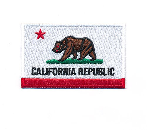 hegibaer 80 x 50 mm USA Kalifornien Sacramento California Flagge Patch Aufnäher Aufbügler 0969 X