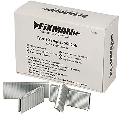 FIXMAN 947082 Typ 90 Heftklammern, Silber, 5000 Stück