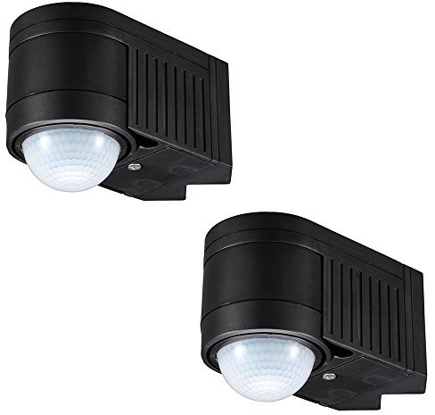 Litecraft Luton 360° PIR Motion Sensor Outdoor Corner Mount - (Black, Pack of 2)