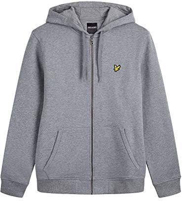Lyle & Scott Men's Zip Through Hoodie, Grey (Mid Grey Marl T28),XS