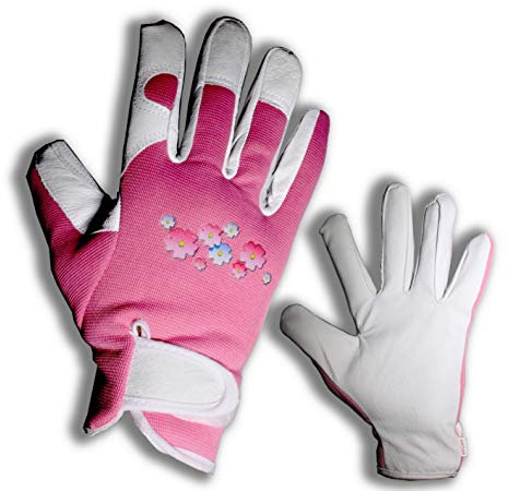 Elegante Gartenhandschuhe aus Leder, für Damen, schützt alle Finger Perfekt für Garten und Haus – absolut sicher zum Beschneiden von Rosen.