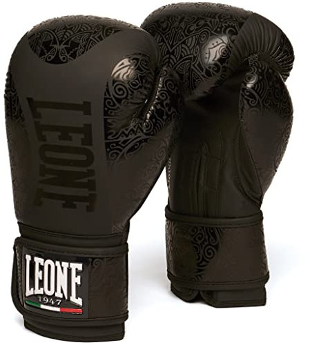 LEONE 1947, Gants de Boxe Maoris, Adulte Unisexe, Noir, 16 OZ, GN070