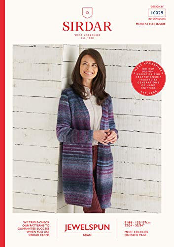 Sirdar Jewelspun Aran Knitting Pattern Booklet - 10029 Long Line Jacket