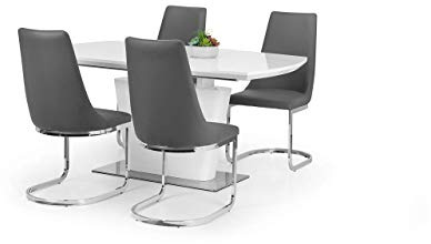 Julian Bowen Como Stuhl-Set, 2 Stück, grau | Moderne Küchenstühle für Esszimmer, freitragende Beine, Küchensitz