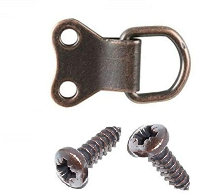 Bronze D Ring Picture Hanger Double D Rings Photo Frame Hanging Hooks Hangers Canvas Hook Wall Bracket Hanger with Screws 100 Pieces