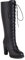 JIEEME Sintetico elegante e rotondo blocco tacco con cerniera sul tallone alto con 9,5 cm Easy Walikng knee-high boots for women big size 35-46 T76-52, Nero , 43 EU
