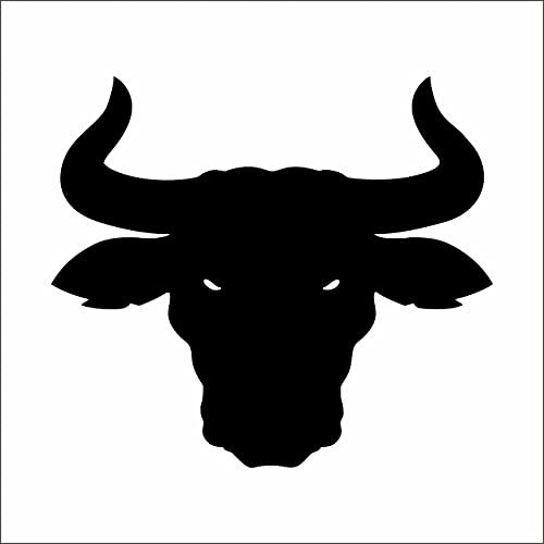 A.M.A shop ADESIVO PRESPAZIATO TORO COLORE NERO in PVC per Decalcomania Parete Murale Auto Moto Casco Camper