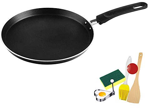 WERCHW Pan sartén antiadherente utensilios de cocina de inducción, 5 capas libre de químicos Stir Fry Pan, Cocinar sartenes con mango de metal frío, tortilla Pan, utensilios de cocina, apto for lavava