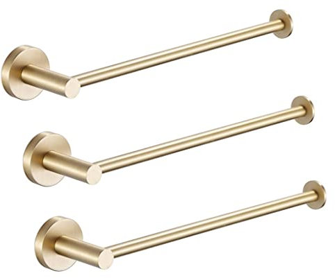 C SS CC Handtuchständer Messing gebürstet Handtuch Bar Gold Wandmontierte Handtuchhalter Küchentuch Lagerhalter Handtuchschienen Badezimmer Zubehör Handtuchhalter Bad (Size : Three Bars)