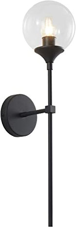 KCO Lighting Mid Century Wandleuchte, rund, klares Glas, Globus, minimalistisch, schmal, Wandleuchte für Flur, Treppen, Badezimmerspiegel