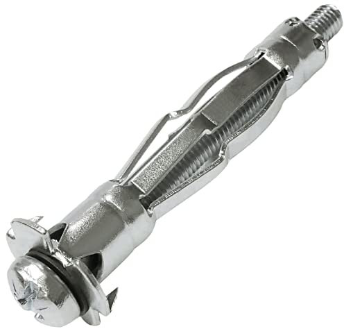 AERZETIX - C57427 - Lot de 10 Chevilles d'expansion Ø10x52 mm pour plaques de plâtre Corps Creux en métal - avec vis M5 - Fixation en cloison sèche - Couleur Argent