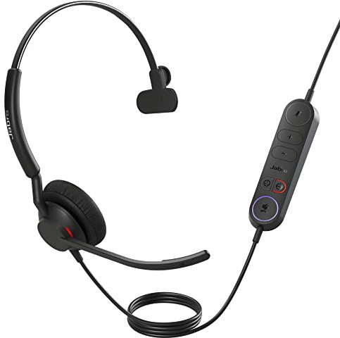 Jabra Engage 40 kabelgebundenes Mono-Headset mit Inline Anrufsteuerung, geräuschunterdrückender 2-Mic-Technologie und USB-A-Kabel - MS Teams Zertifiziert, mit Allen Plattformen kompatibel - schwarz
