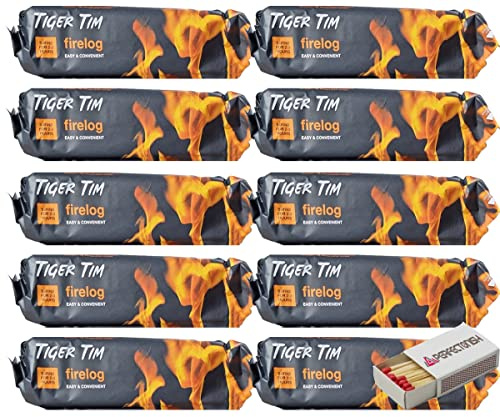 Perfectonish 30 X Smokeless Instant Lighting Fire Log 1.1kg Fuel for Open Fire Stove Burns 2-3 Hours with Safety Match Box