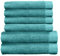HOMESTORY Premium Handtuch-Set 6-teilig, 100% Baumwolle, Frottee, weich, saugstark und schnelltrocknend, 450g/m², Oeko-Tex 100, Petrol, 2X Duschtuch + 4X Handtuch