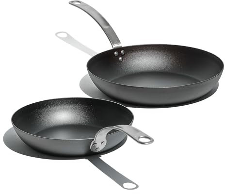 Made In Cookware - 2 Piece (Includes 10,12) Seasoned Carbon Steel Frying Pan - Crafted in Sweden - Professional Cookware - Induction Compatible