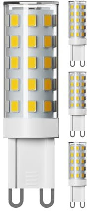 ledscom.de 4 Stück G9 LED Leuchtmittel, warmweiß (2800 K), 3,5 W, 485lm, 3-Stufen-Dimmer