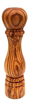 Salz- und Pfeffermühle Holz Mühle handgefertigt aus Olivenholz (M: Höhe 18,5 cm)