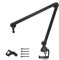 FLYAMAPIRIT Microphone Arm Stand Adjustable Microphone Desktop Holder with Table Clamp Professional Mic Boom Arm Stand