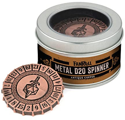 FanRoll Metal d20 Spinner: antikes Kupfer