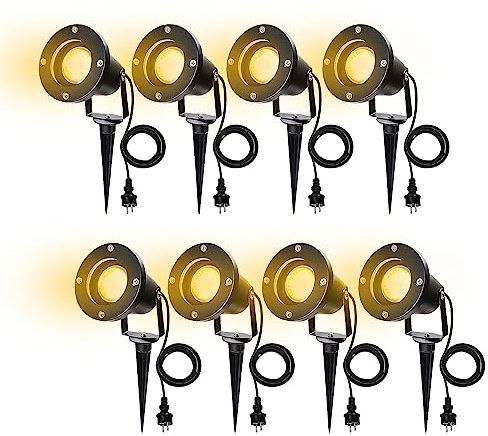 Sonnewelt Gartenbeleuchtung 8 Stück 4W, Gartenlampe Freien IP65 Wasserdichter,Gartenstrahler Warmweiß 3000K,Moderne Gartenstrahler led erdspieß Gartenleuchte für Gärten, Rasenflächen und Wege