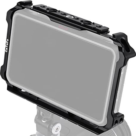 CaTeFo Ninja V Käfig für Atomos Ninja V/Ninja V Plus/Shinobi/ZATO Connect Monitore, Käfig mit integrierter NATO-Schiene und Kaltschuh VN02