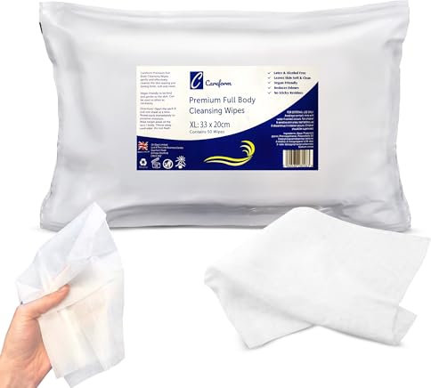 Careform Premium Wet Wipes for Adults | Extra Large Size Full Body Wipes, Bed Bath Wipes or Incontinence Wipes | Soft & Gentle, Lightly Scented, No Rinse | Pack 50.