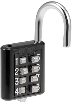 M METERXITY 8 Chiffre Combinaison Cadenas - Zinc Alliage Intérieur Extérieur Cadenas, Pousser Bouton Verrouillage, Appliquer à Salle Sport Porte Sport Casier (5mm, Noir)