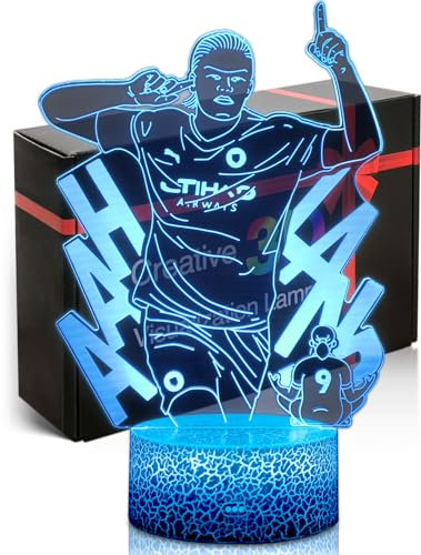 DAHEYMA Football Celebration Mood Lights - No.9 Norway Player Dimmable Creative Gifts for Manchester City Fans, 16 Colors Football Room Decor
