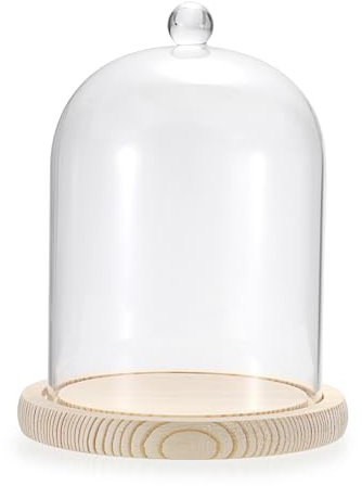 TOLIDA Cúpula de cristal con base de madera natural, mango resistente, decoración para aromaterapia rosa, candelabro, cadena de luz como regalo para esposa, hija, madre en boda, día de San Valentín,