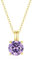 GAVU Collana Punto Luce da Donna, Collana Ciondolo di Diamante Zircone Viola Pietra Natale di Febbraio, Collana Catena Oro Donna, Regalo per Lei