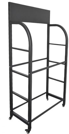 Reifenregal Reifenständer Schwarzer Reifenständer Für Schwere Lasten, Rollender Metall-Reifenständer Mit 4/8 Reifen Kapazität Und Einstellbarer Höhe, Garage Tire Display Regal Für Anhänger ( Size : 12