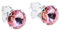 pewterhooter Women 925 Sterling Silver Crystal Stud Earrings (Brilliant Light Rose)