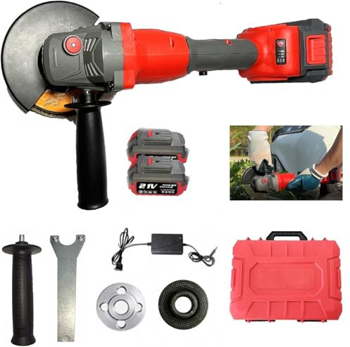Hooha Akku-Winkelschleifer 21V Mit Akku&Ladegerät,3000W,Brushless, 125mm Scheibe, 45mm Schnitttiefe, Variable Drehzahl,Zum Schleifen, Trennen Und Bürsten In Verschiedenen Materialien