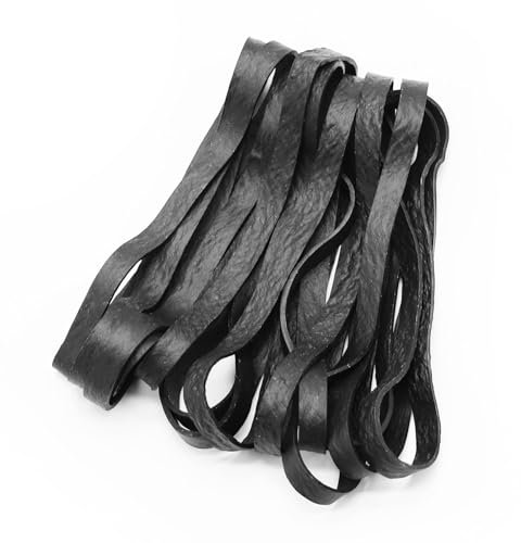Heavy Duty Rubber Bands 20 Pcs Large Black Thick Elastic Rubber Bands 18 * 1cm Trash Can Band Rope Strong Sturdy Wide Wrapping Bands for Industrial Home Office School File Folders Garbage Can