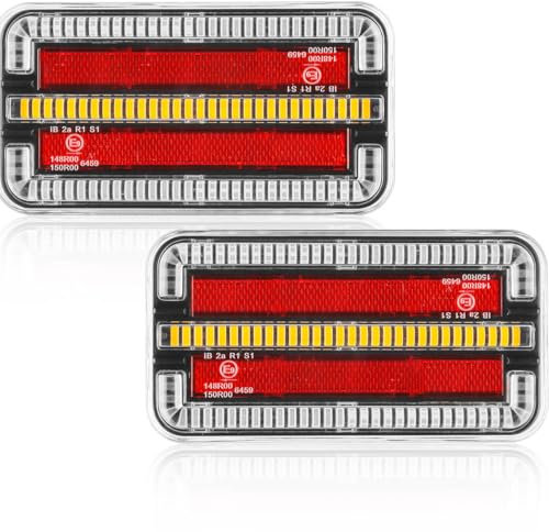 ETUKER 2xAnhänger Rückleuchten Led 4Funktion 12/24v Beleuchtung Anhänger Lichter Wasserdicht