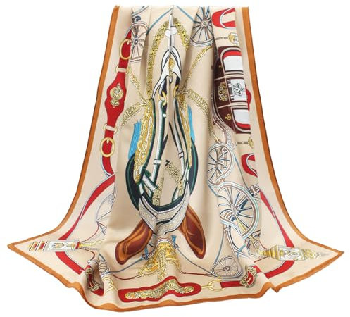 ANDANTINO Schal aus 100% reiner Maulbeerseide, 88,9 cm, groß, quadratisch, leicht, Kopftuch, Damen-Haarband, mit Geschenkverpackung, Large
