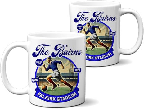 KRAFTYGIFTS Personalised Falkirk Mug Nostalgia Football Fan Cup Retro Vintage Tea Coffee Fathers Day Gift for Him NFM31