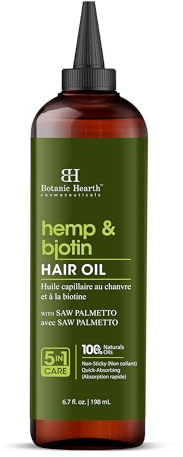 Botanic Hearth Hanf- & Biotin-Haaröl für kräftiges Haar 198 ml | Pflegt und stärkt das Haar für ein gesünderes Aussehen – geeignet für alle Haartypen. Für Männer und Frauen geeignet
