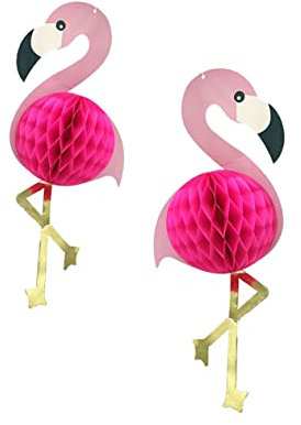 CAXUSD Flamingo Hängende Honigwaben-Dekoration Für Luau Geburtstagsfeier Tropische Für Sommerfeiern Hawaii-Events Und Besondere Anlässe