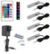 QLS LED RGB Set Glaskantenbeleuchtung Clip 12V mit Fernbedienung 16 Farben Dimmbar (Schwarz, 4 Stück)