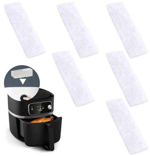 COMNICO Air Fryer Replacement Filters, 6Pcs Charcoal and Oil Air Fryer Accessories for 6QT Instant Vortex Plus Air Fryer Odor Erase Oil Residue and Keep pan Health and Clean