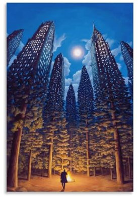 JANSD Rob Gonsalves Kunstdruck, Poster, Leinwand, Wandkunst, Ölgemälde, Dekoration, ungerahmt, 61 x 91,4 cm