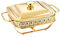 Milageto Chafing Dish Rectangular Catering Chafer Warmer Set Sturdy Wear Resistant Food Pan Serving Tray for Buffet Outdoor Camping, Gold